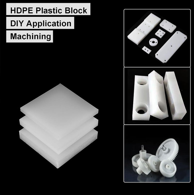 GLN High-Density Polyethylene (HDPE) Plastic Block 1/2" Thick 3" X 12"- for Machining, Home Improvements, DIY Projects, Engineering,High-Density Polyethylene Plastic Sheet (1pcs White PE Block) - Image 4